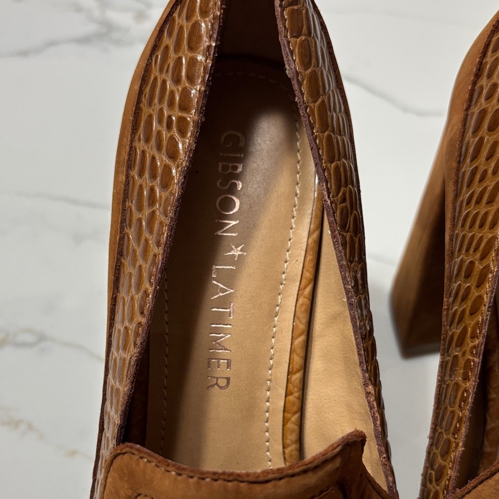 Gibson Latimer Brown Crocodile Pattern Heels - image 5